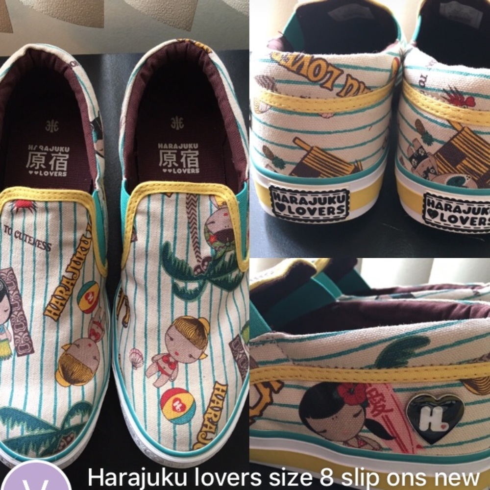 harajuku lovers size 8 slip ons