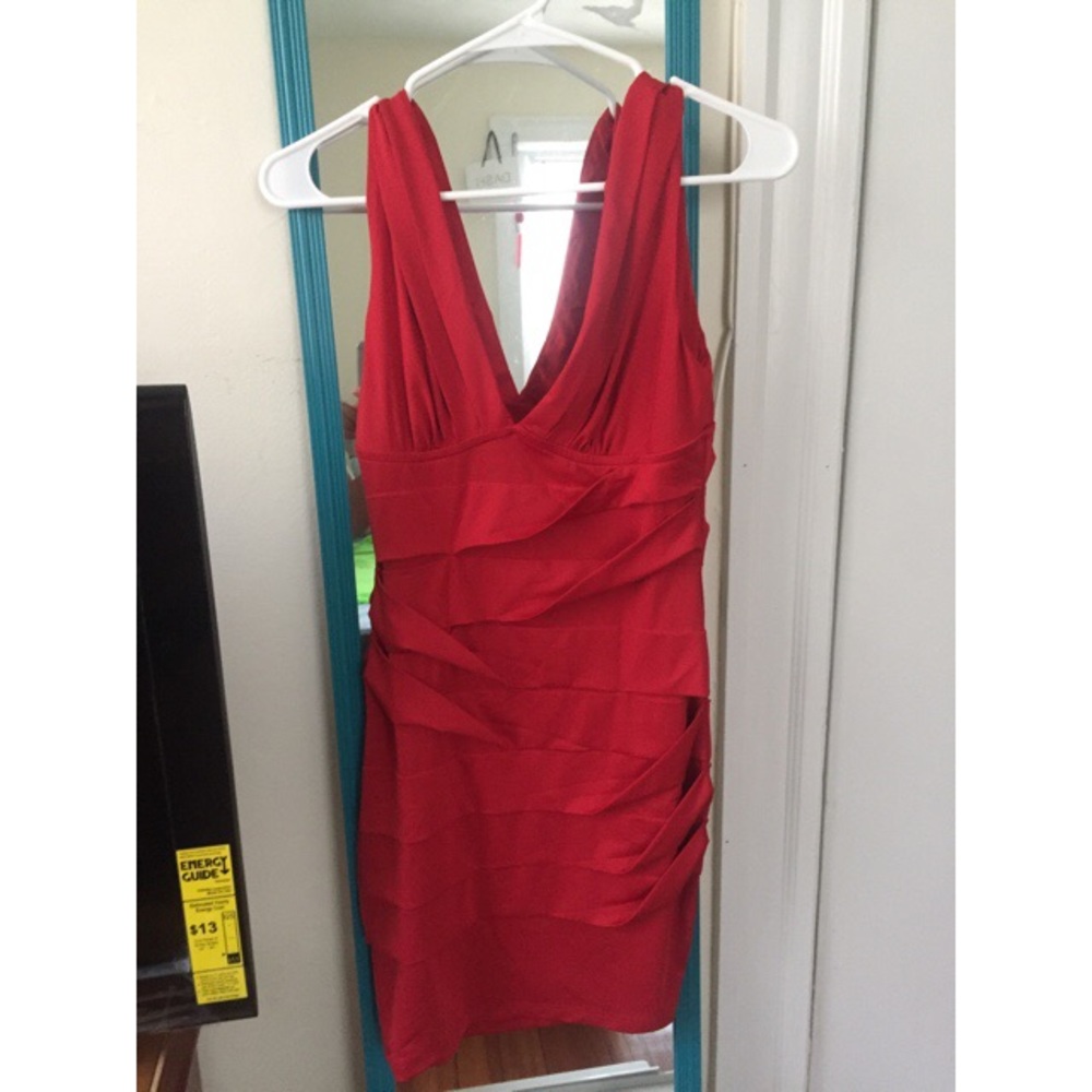 Red ruffle dress