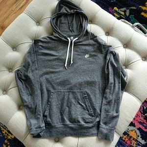 Dark grey lightweight Nike hoodie.