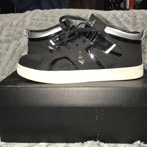 Black and silver baby phat sneakers
