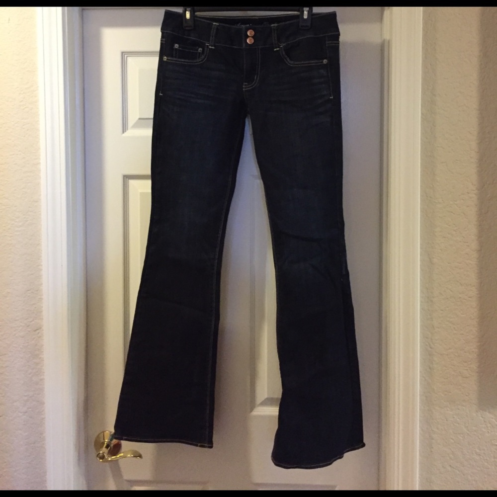 American Eagle Artist Flare, dark rinse 8 long
