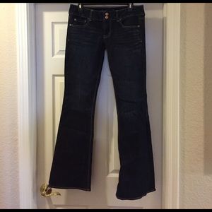 American Eagle Artist Flare, dark rinse 8 long