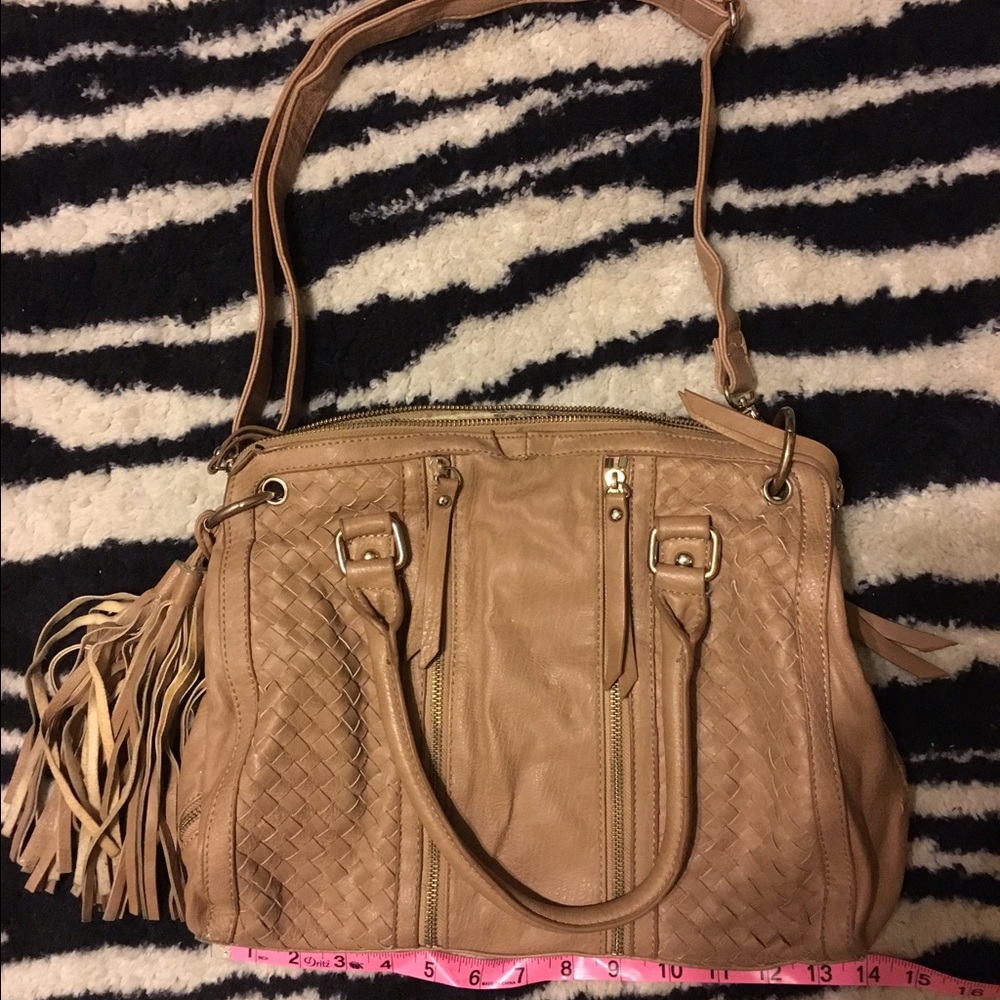 Large, vegan leather tote/crossbody
