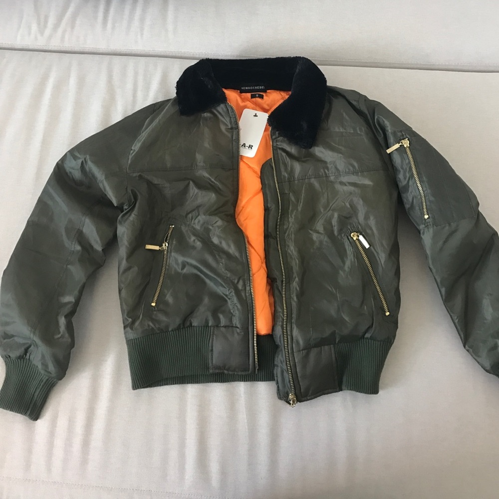 New Age Rebel BLAIR FUR COLLAR BOMBER JACKET