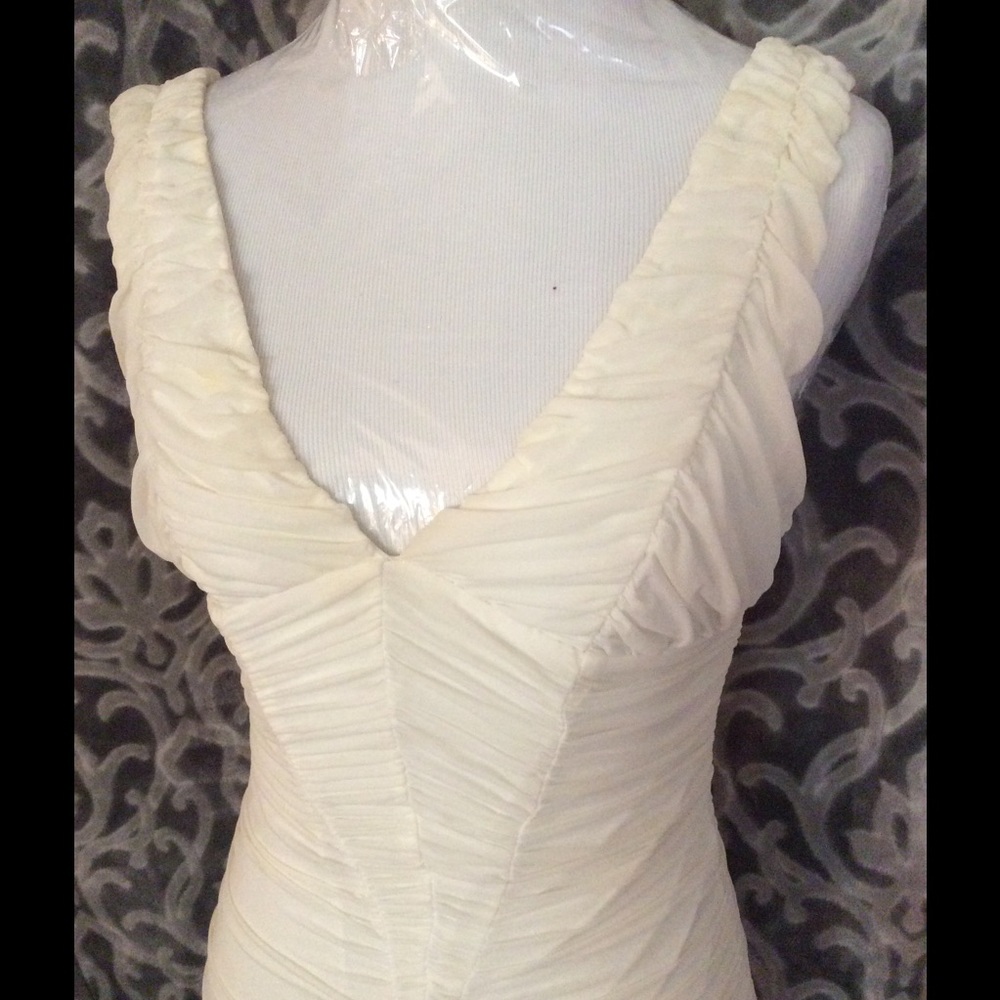 Worn once winter white ivory richer Bebe dress