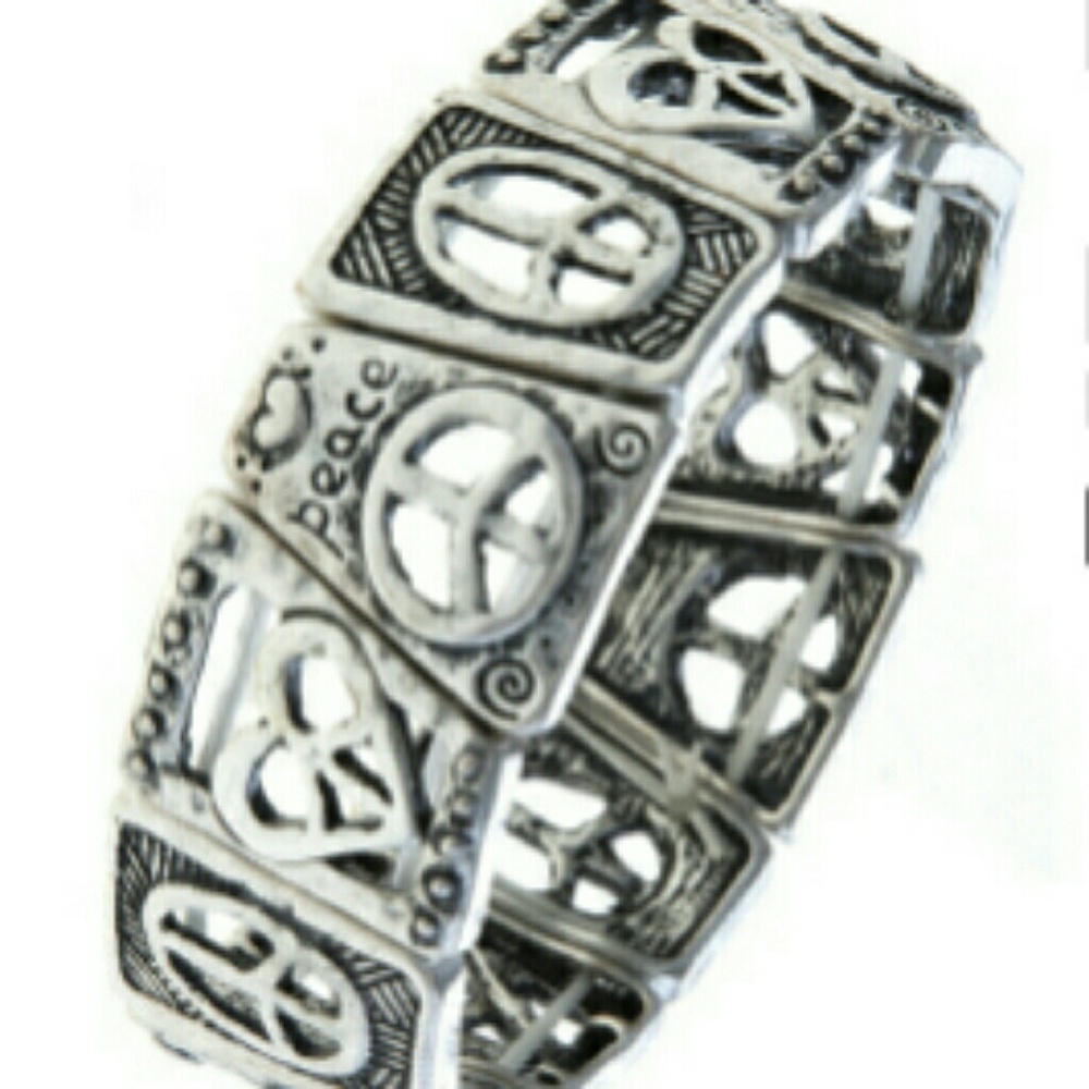 Peace sign cut out bracelet