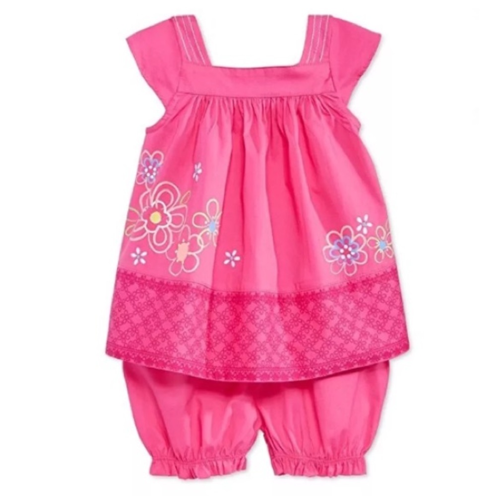 First Impressions 2-Pc. Flower Tunic & Bloomer Set
