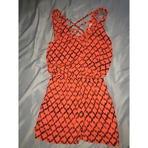 Orange cross cross romper