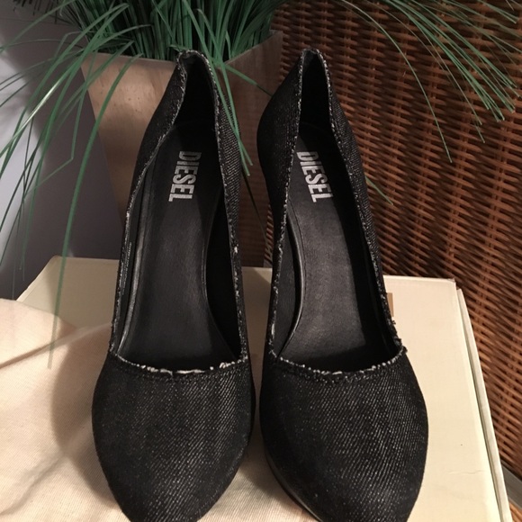 🔥NIB Diesel Melrose Ashly Black Denim Pump🔥 - Picture 3 of 5