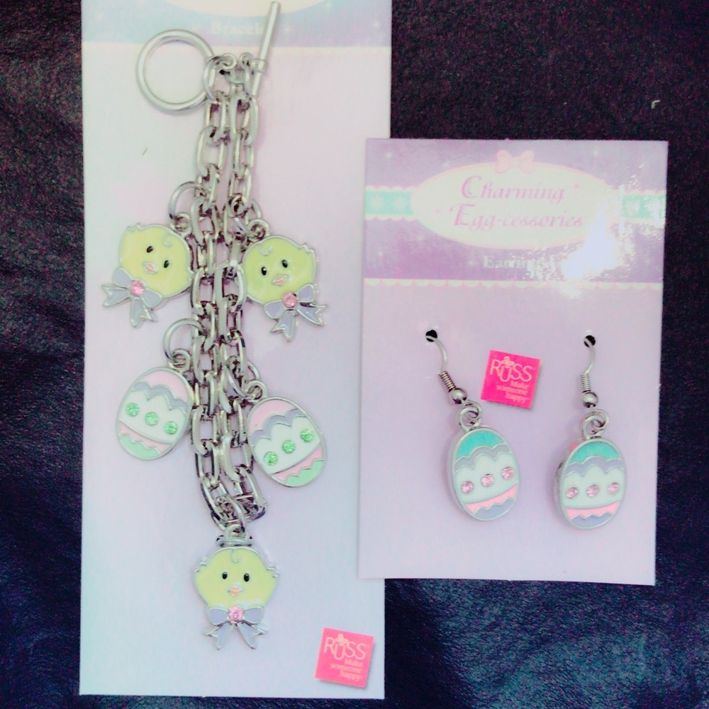 Children's Earrings and Bracelet Set Brand New