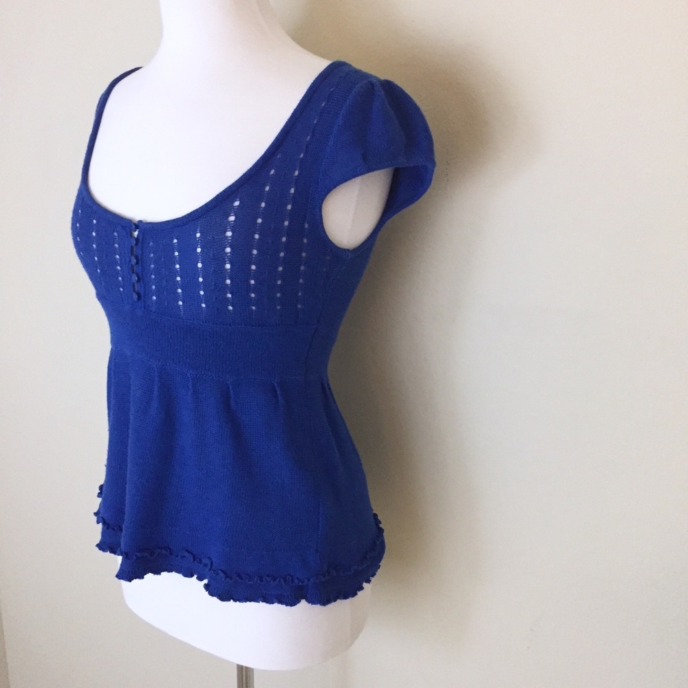 Free People Royal Blue Top Size S - Picture 1 of 7