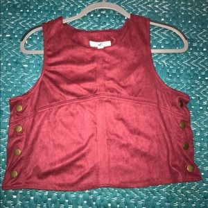 red suede crop top