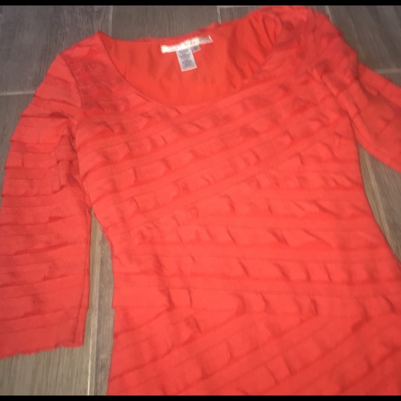 Max Studio tiered midi tangerine dress - Picture 2 of 4
