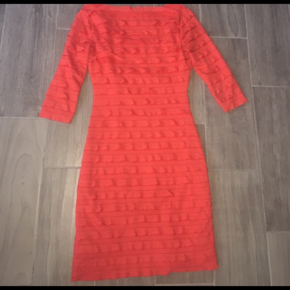 Max Studio tiered midi tangerine dress - Picture 3 of 4