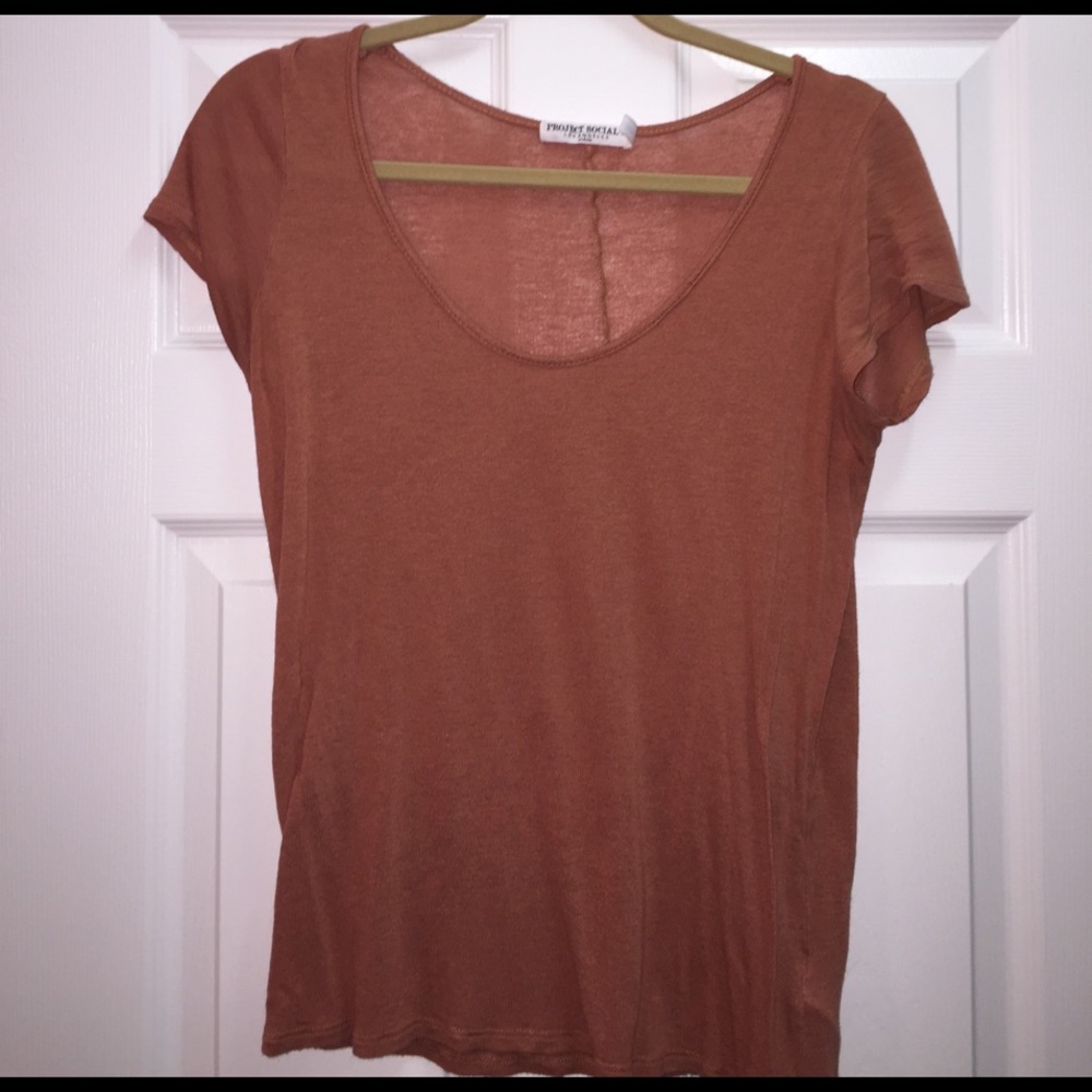 Project Social T - burnt orange Short sleeve shirt