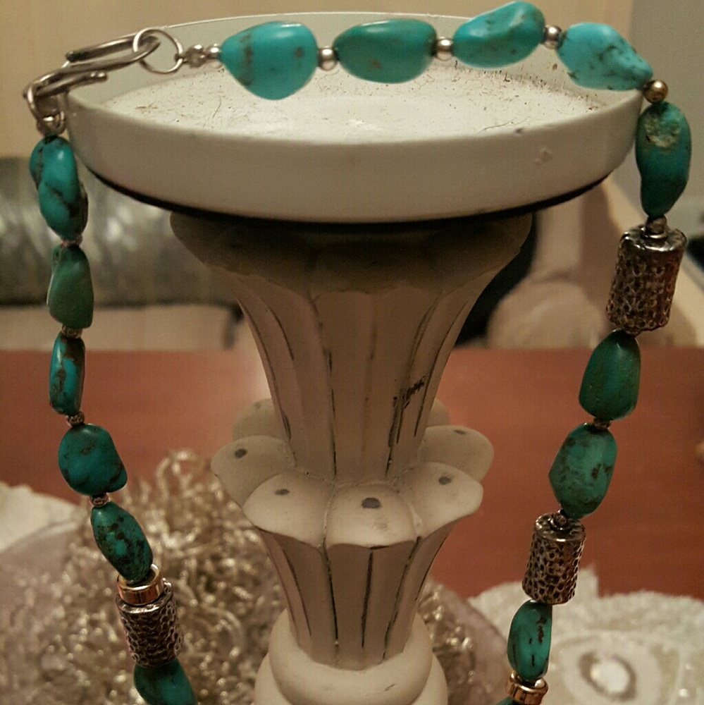 Vintage Silpada genuine turquoise necklace.