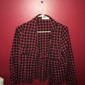 Red & black checkered button down