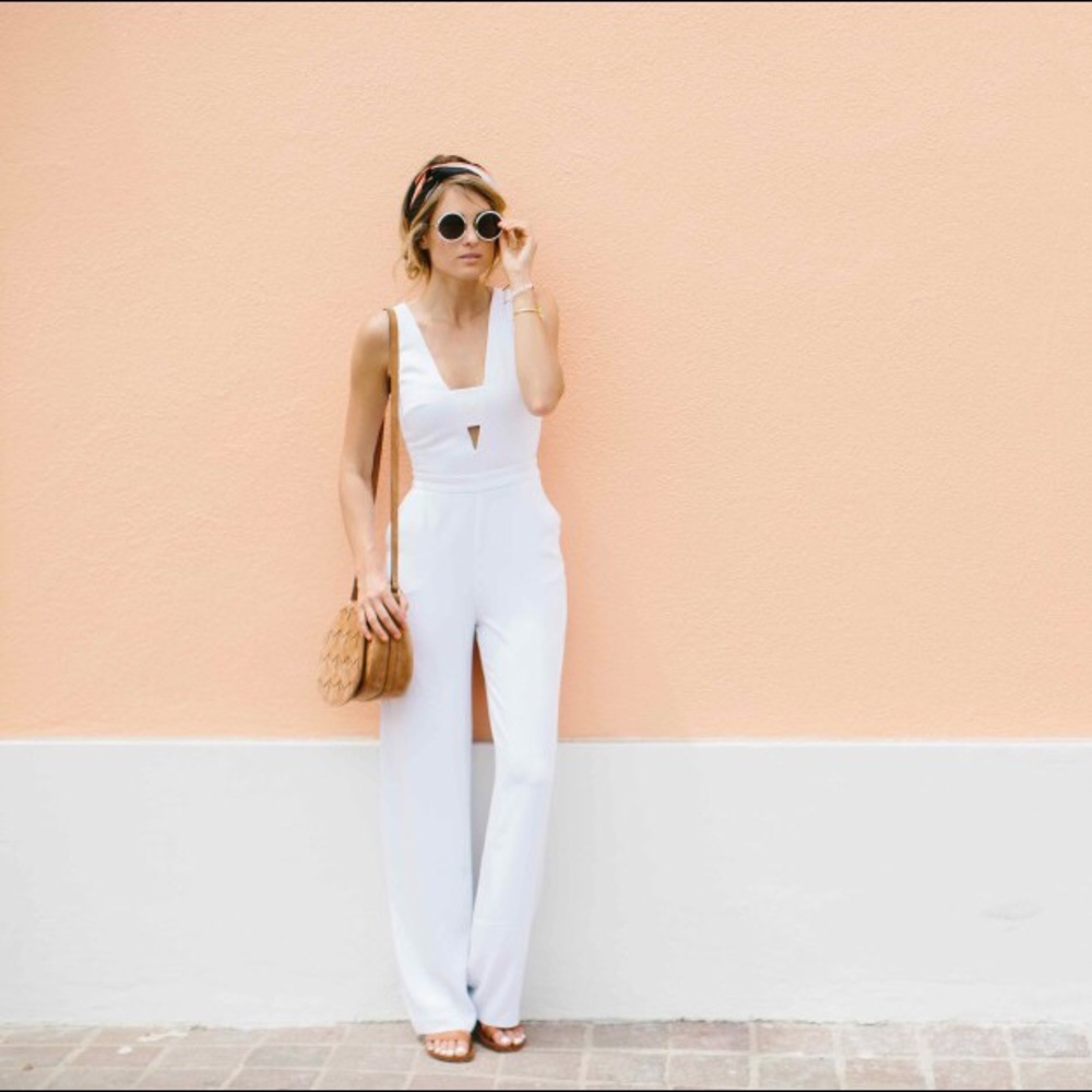 Bebe white jumpsuit