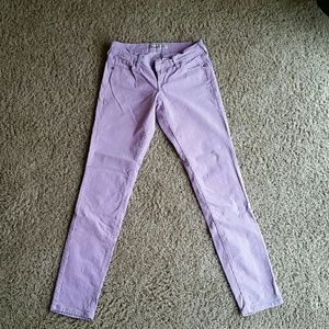 Lavender skinny corduroy pants
