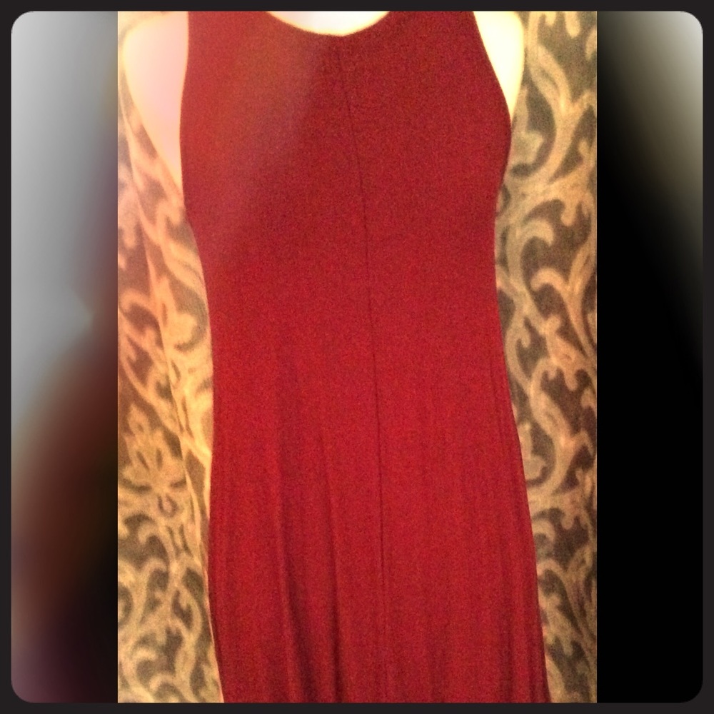 Burgundy knit sleeveless dress.  Never worn.