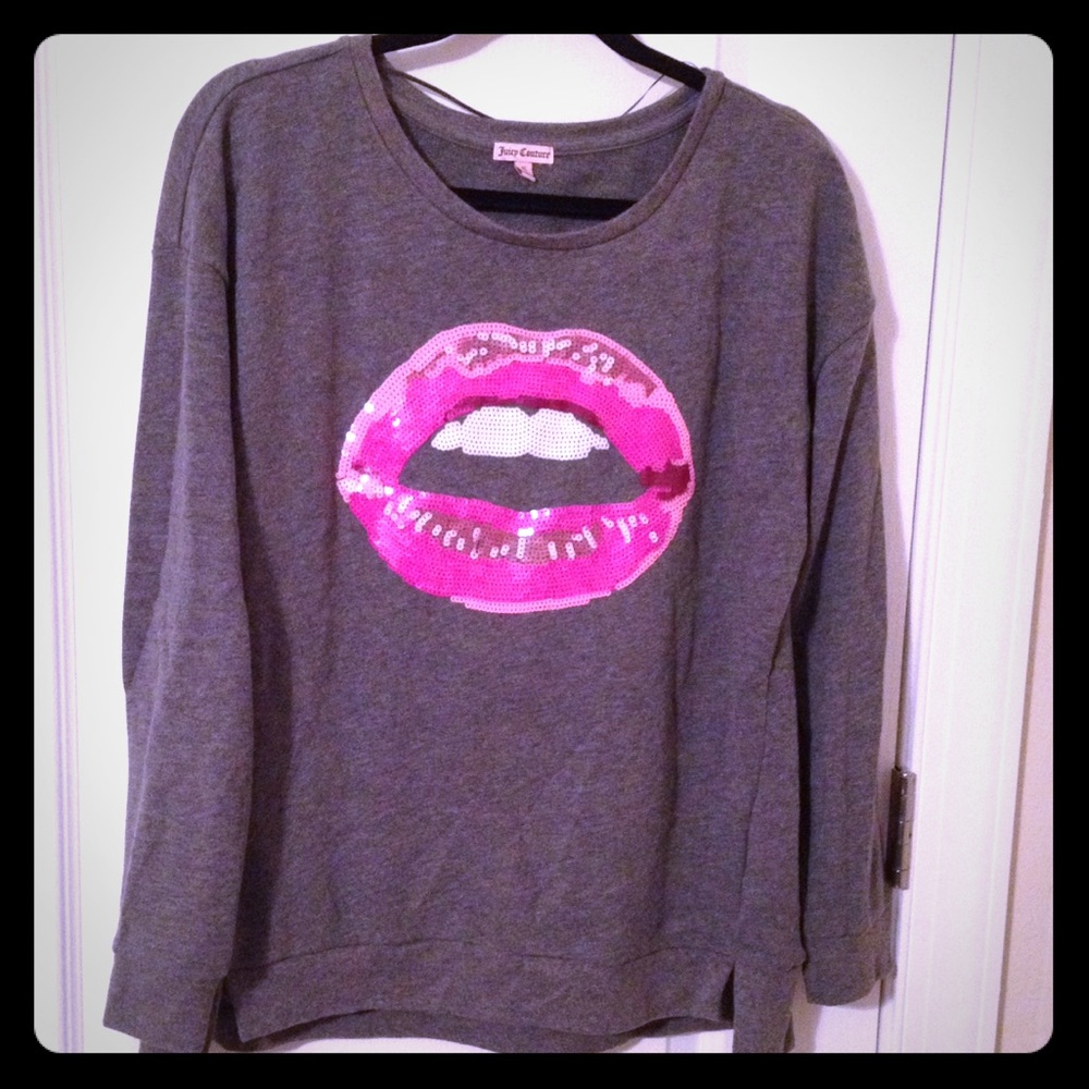 Juicy Couture Grey Lips Sweater