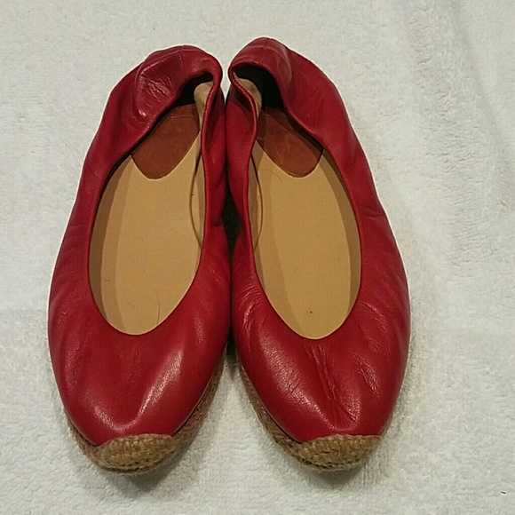 red leather espadrilles