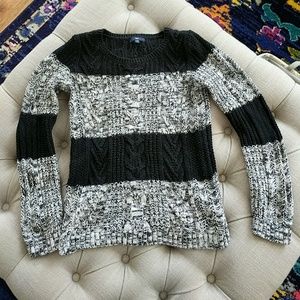 Gap black and white cable knit sweater.