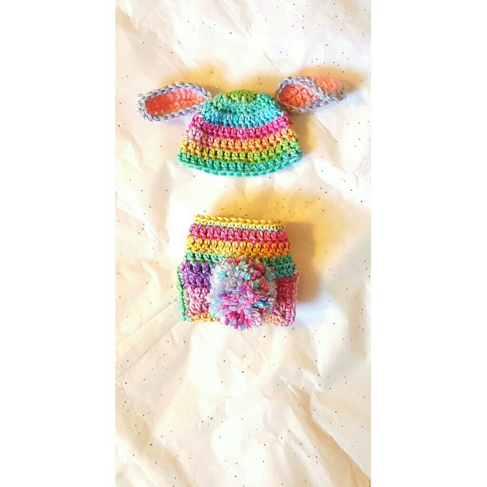 Adorable Rainbow Easter bunny set