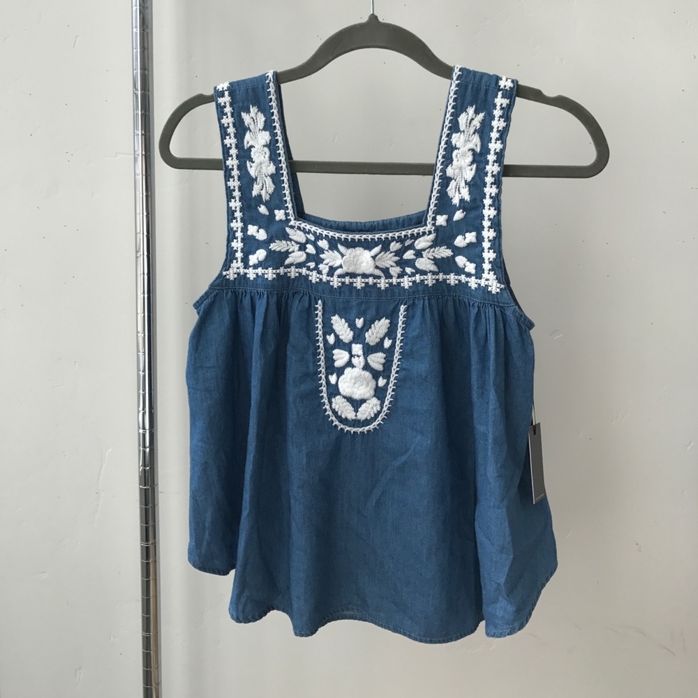 Lovers + Friends embroidered tank