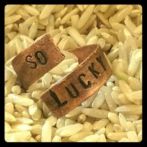 Copper wrap ring "So lucky"