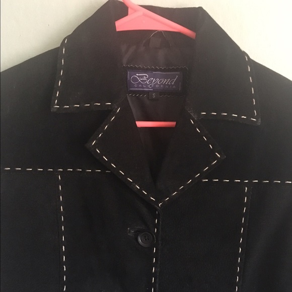 Beyond California white stitching suede jacket - Picture 2 of 2