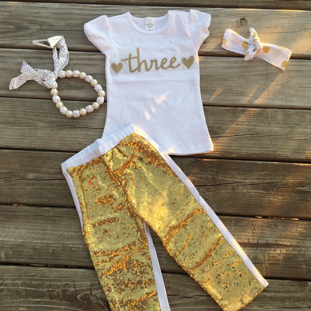 "Three" Birthday outfit.