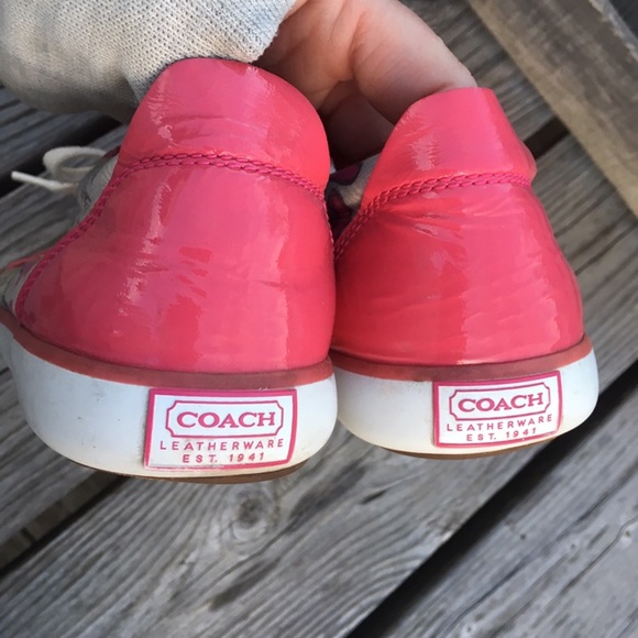 SZ 6.5 Coach Sneakers in Pink Poppy! EUC! - Picture 2 of 6