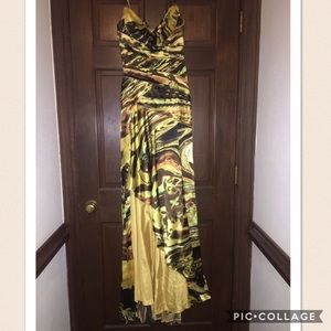 vintage wild prom dress with slit