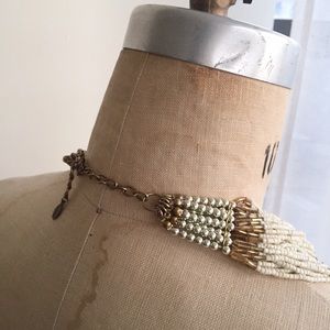 Jewelry - White and gold beaded statement necklace Jewelry - White and gold beaded statement necklace