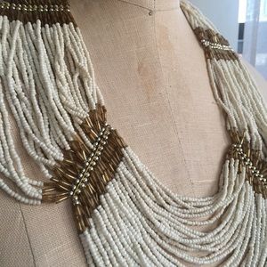 Jewelry - White and gold beaded statement necklace Jewelry - White and gold beaded statement necklace