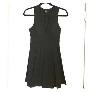 "V" neckline little black dress