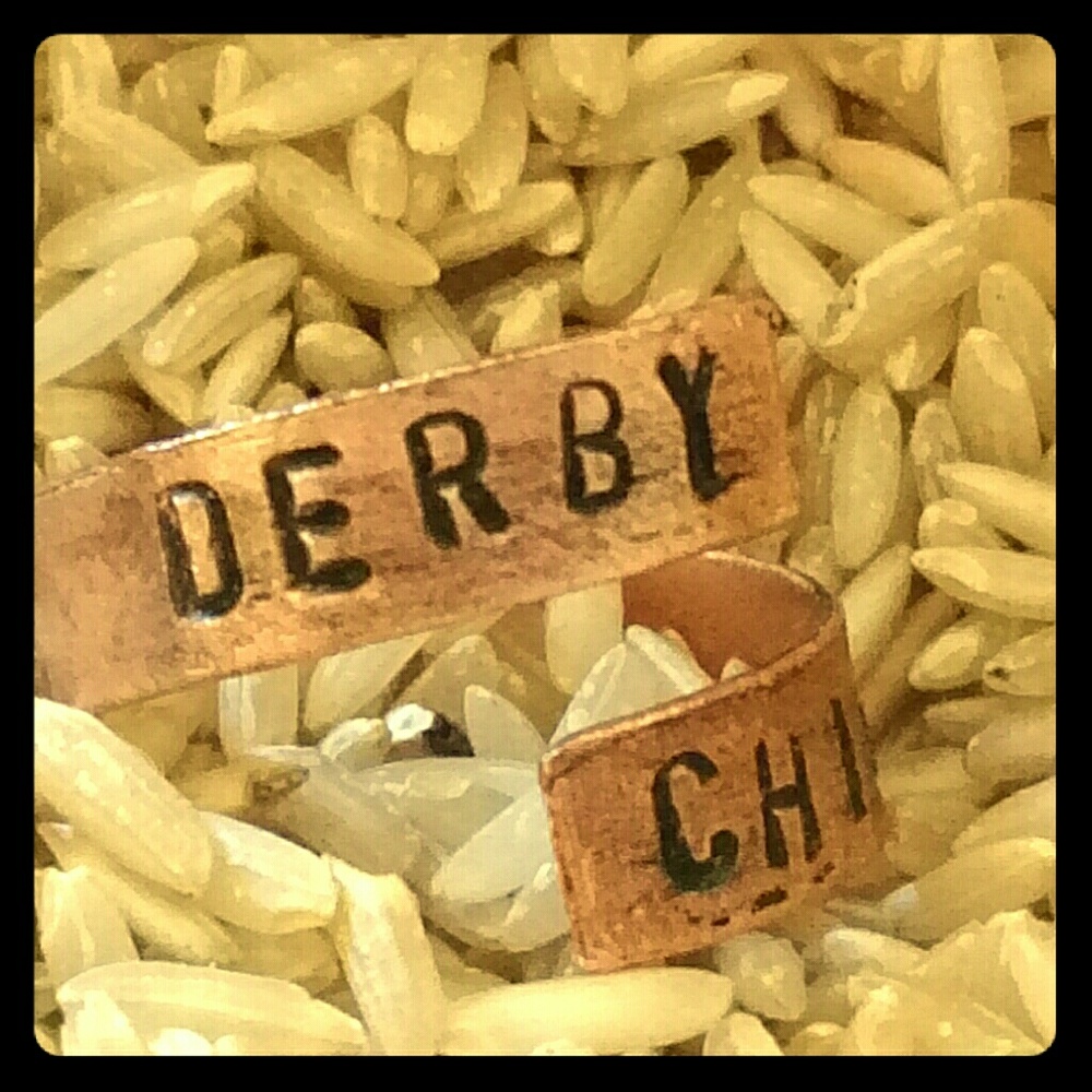 Handmade copper wrap ring "derby chick"