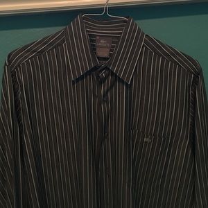 Lacoste long sleeve button up striped shirt (MEN)