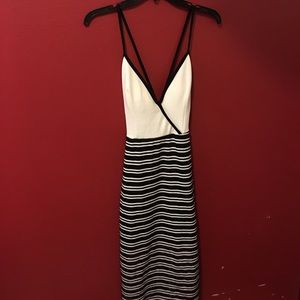 Striped Black and White Bodycon Dress