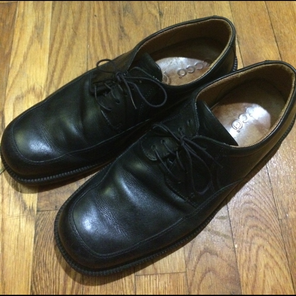 Ecco Mens Black Dress Shoe Eur 47 US sz 13
