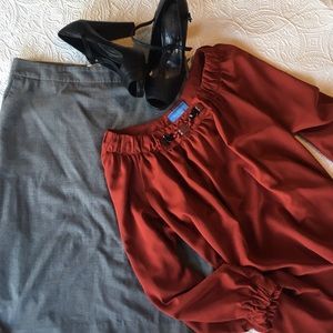 Simply Vera Wang Top w/Jewel