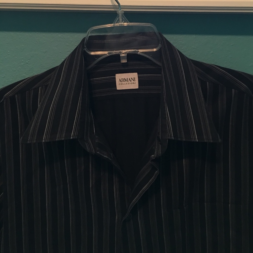 Armani Long sleeve black/gray shirt (size L)