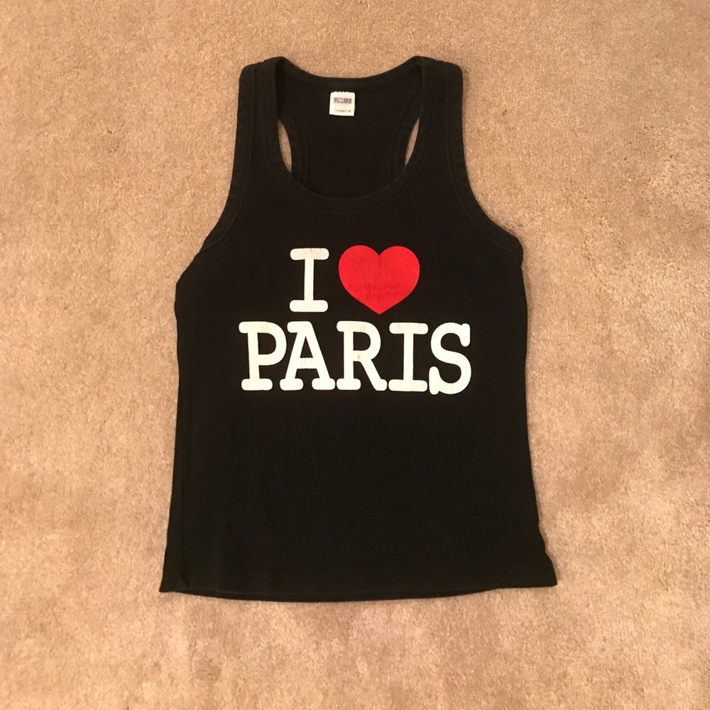 I ❤️ Paris tank top black junior medium