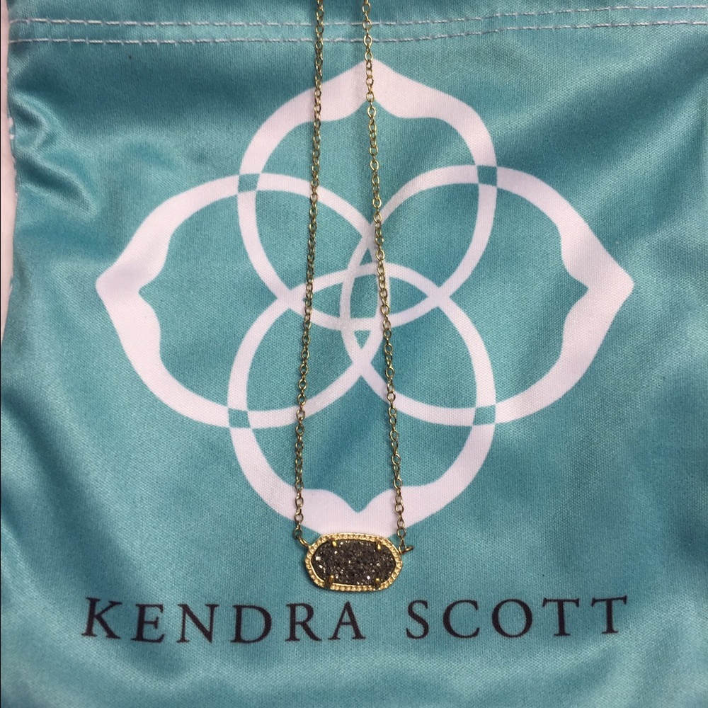 Kendra Scott platinum Drusy Necklace
