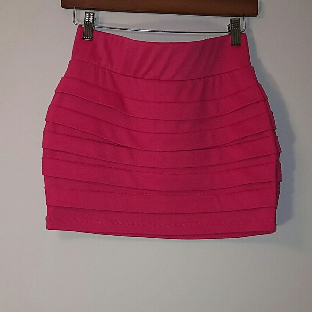 Hot Pink Bandage Mini Skirt