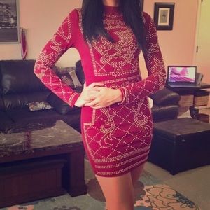 Maroon Gold short homecoming cocktail dress tight