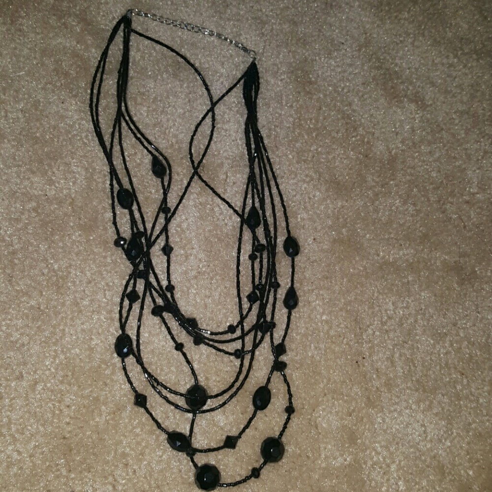 Black beaded necklace