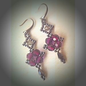 Purple drop earrings - Victoria Earrings