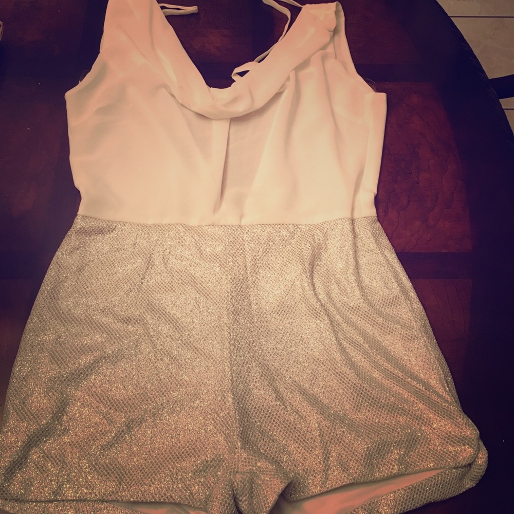 White silver romper